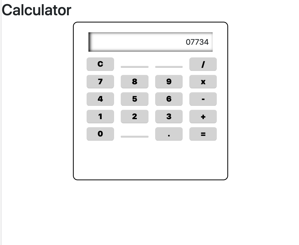 Screenshot of Exercise 4 - Calculator