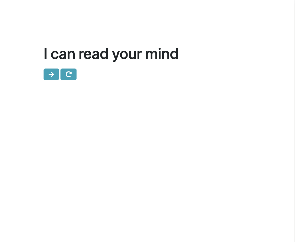 Screenshot of Exercise 6 - Mind Reader
