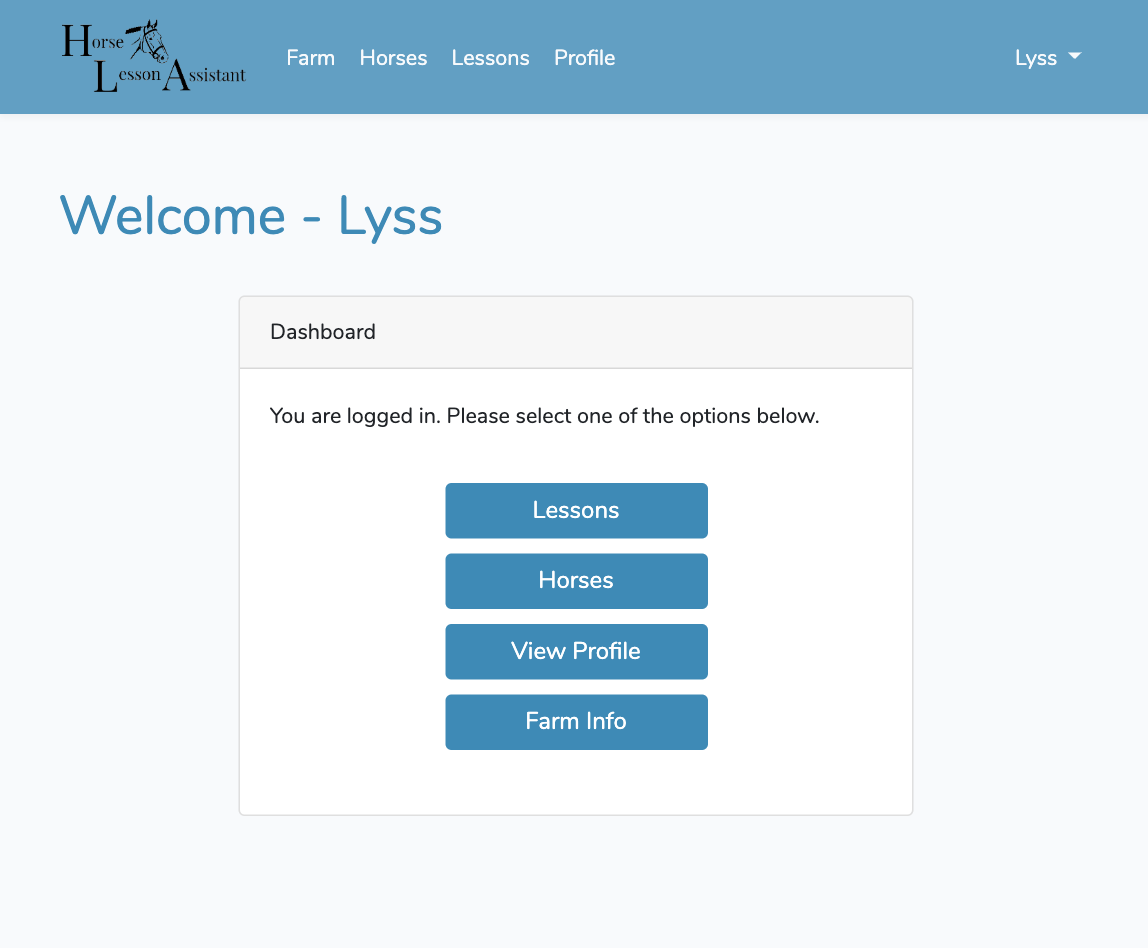 Screenshot of Student Welcome Screen