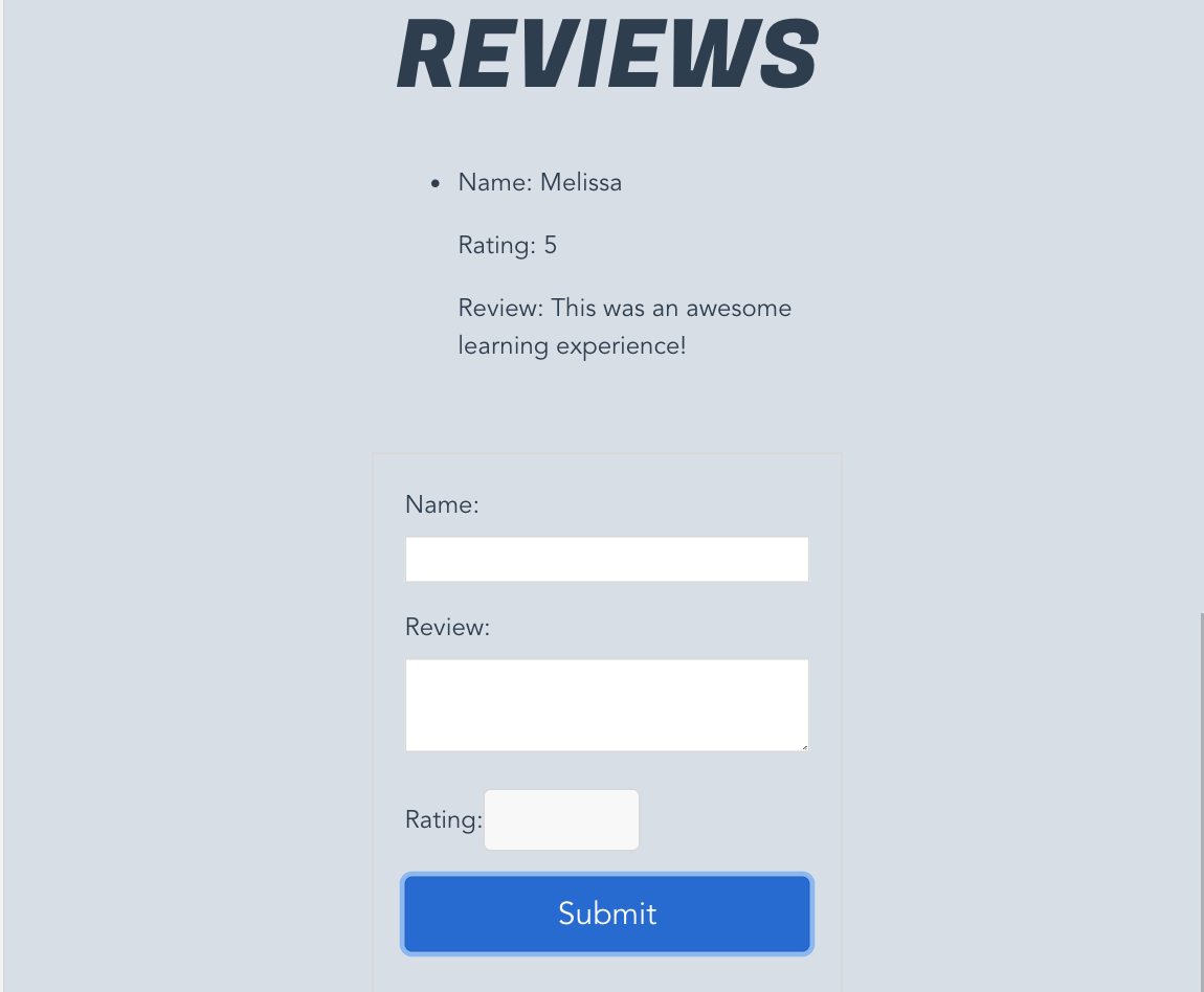 Road Runner Review form
